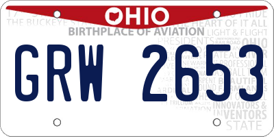 OH license plate GRW2653