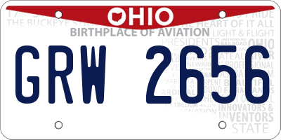 OH license plate GRW2656