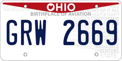 OH license plate GRW2669