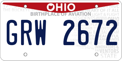 OH license plate GRW2672