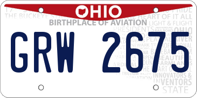 OH license plate GRW2675