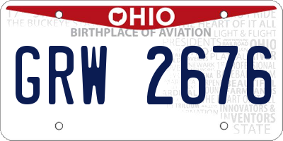 OH license plate GRW2676