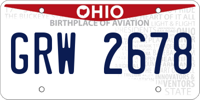 OH license plate GRW2678