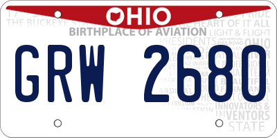 OH license plate GRW2680