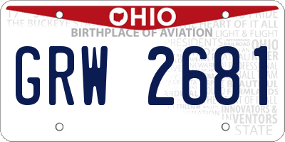 OH license plate GRW2681