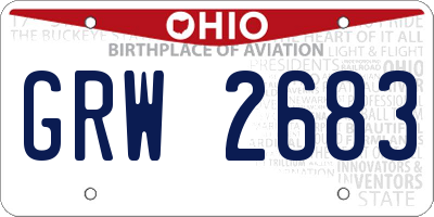 OH license plate GRW2683