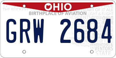OH license plate GRW2684