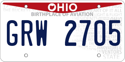 OH license plate GRW2705