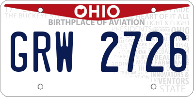 OH license plate GRW2726
