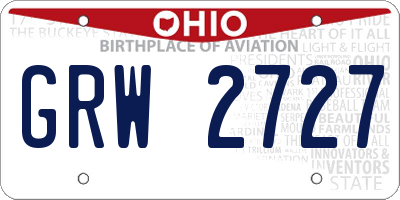 OH license plate GRW2727