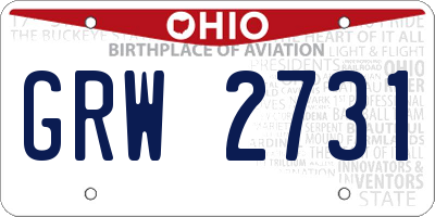 OH license plate GRW2731