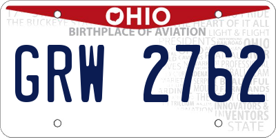 OH license plate GRW2762