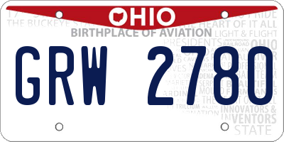 OH license plate GRW2780