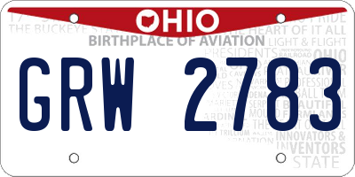 OH license plate GRW2783