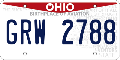 OH license plate GRW2788