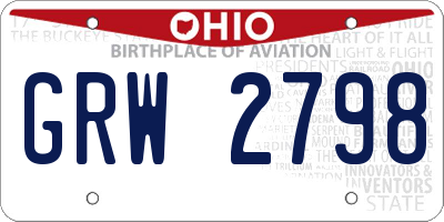OH license plate GRW2798