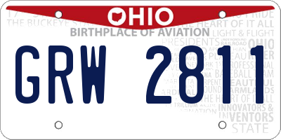 OH license plate GRW2811