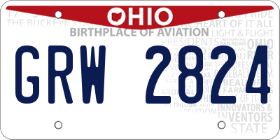OH license plate GRW2824