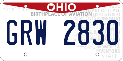 OH license plate GRW2830