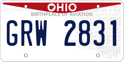 OH license plate GRW2831