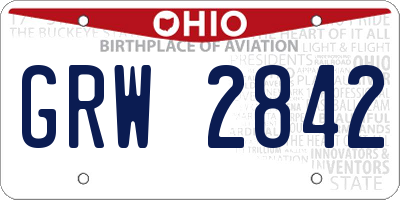 OH license plate GRW2842