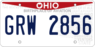 OH license plate GRW2856