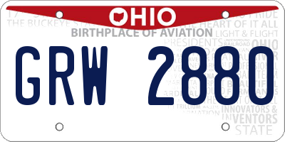OH license plate GRW2880