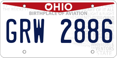 OH license plate GRW2886