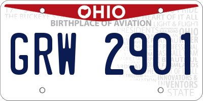 OH license plate GRW2901