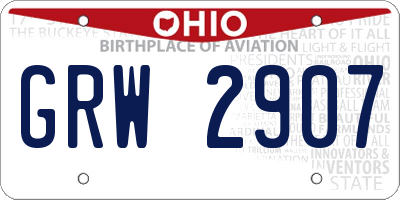 OH license plate GRW2907