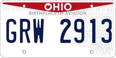 OH license plate GRW2913