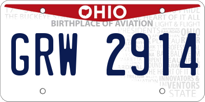 OH license plate GRW2914