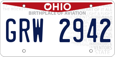 OH license plate GRW2942