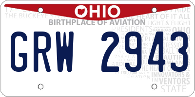 OH license plate GRW2943