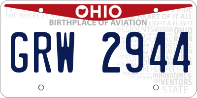 OH license plate GRW2944