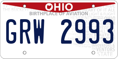 OH license plate GRW2993