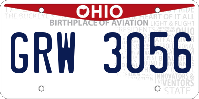 OH license plate GRW3056