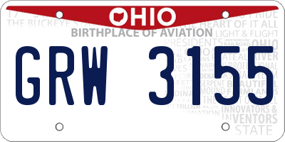 OH license plate GRW3155