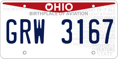 OH license plate GRW3167