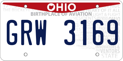 OH license plate GRW3169