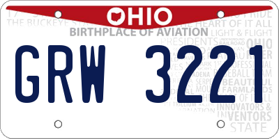 OH license plate GRW3221