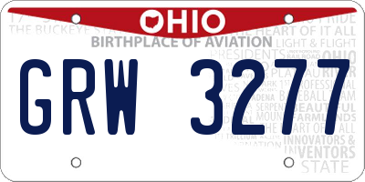 OH license plate GRW3277