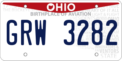 OH license plate GRW3282