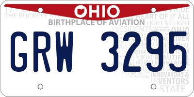 OH license plate GRW3295