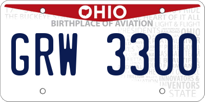 OH license plate GRW3300