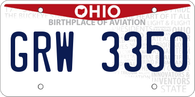 OH license plate GRW3350