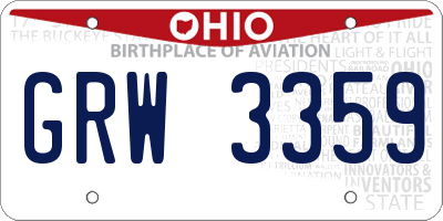 OH license plate GRW3359
