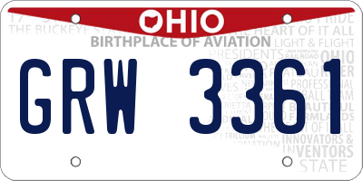 OH license plate GRW3361