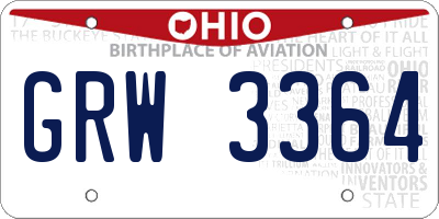 OH license plate GRW3364