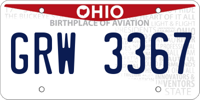 OH license plate GRW3367